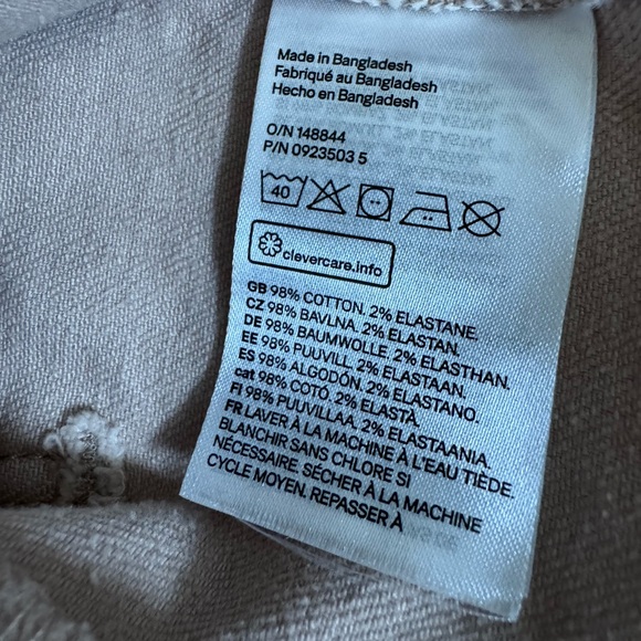 H&M Denim Beige Floral Denim Jean Shortall Shorty Baby Girl 6M - Picture 6 of 7